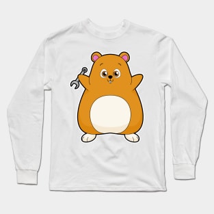 Hamster as Mechanic with Wrench Long Sleeve T-Shirt